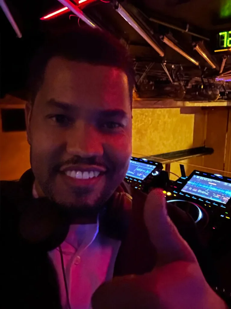 DJ Manoss performing at a New Year’s Eve celebration